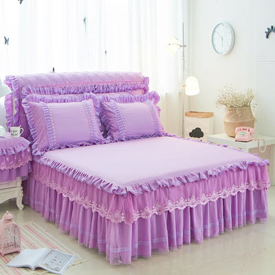 优美紫色床裙