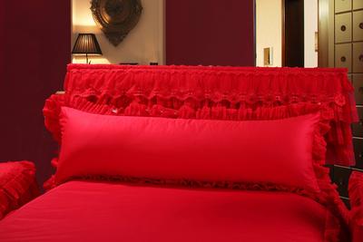 典雅红色双人枕套